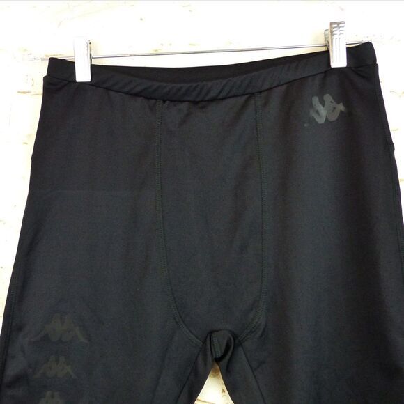Kappa Tights Short Mens L Black Evane Kombat System Skin Fit Logos NWT Sporty - Picture 4 of 15